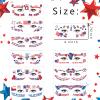 10 Sheets 4th of July Face Temporary Tattoo Sticker, Independence Day Face Eyes Tattoo Stickers Decorations Fit for Women Girls Patriotic Makeup Festival Party(Style 2) view 2
