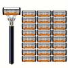 Men's 7-Blade Razor Set, 24 Stainless Steel Blades - Perfect For Beard & Mustache Trimming, Includes Replaceable Heads - Ideal Gift (24 Stainless Steel Blades) view 1