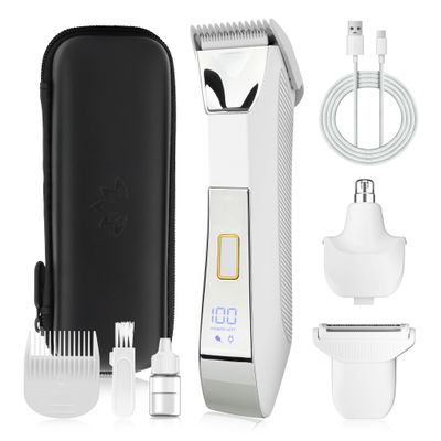 Karrte Women's Razors for Shaving Pubic Hair, 3-in-1 Wet & Dry Bikini Trimmer for Women's Private Area, Replaceable Ceramic Blade Head Electric Shaver with Travel Lock