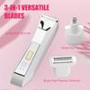 Karrte Women's Razors for Shaving Pubic Hair, 3-in-1 Wet & Dry Bikini Trimmer for Women's Private Area, Replaceable Ceramic Blade Head Electric Shaver with Travel Lock view 3
