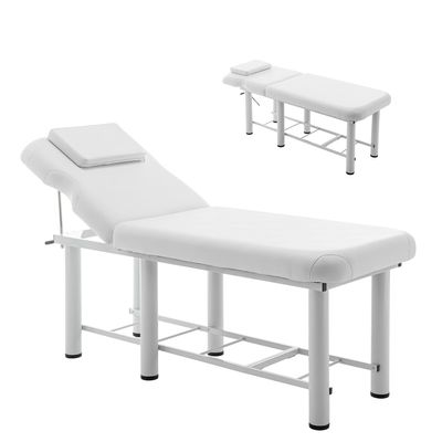 72.23"(L) x 27.56"(W) Professioanl Massage Table, Adjustable Tattoo Chair with Bottom Shelf Storage, Memory Foam Layer Salon Bed, Physical Therapy Table for Home, Spa Bed for Esthetician (White)