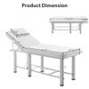 72.23"(L) x 27.56"(W) Professioanl Massage Table, Adjustable Tattoo Chair with Bottom Shelf Storage, Memory Foam Layer Salon Bed, Physical Therapy Table for Home, Spa Bed for Esthetician (White) view 2