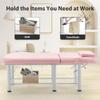 72.23"(L) x 27.56"(W) Professioanl Massage Table, Adjustable Tattoo Chair with Bottom Shelf Storage, Memory Foam Layer Salon Bed, Physical Therapy Table for Home, Spa Bed for Esthetician (Pink) view 4