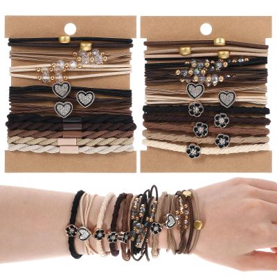 25PCS Boho Hair Ties,Bracelets Hair Ties for Thick or Thin Hairs,Boho Dual-Use Bracelets and Hairs Tie,5 Styles No Damage Elastic Bracelet,Ponytail Holders for Women,No-Damage, Christmas Gift