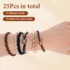 25PCS Boho Hair Ties,Bracelets Hair Ties for Thick or Thin Hairs,Boho Dual-Use Bracelets and Hairs Tie,5 Styles No Damage Elastic Bracelet,Ponytail Holders for Women,No-Damage, Christmas Gift view 3