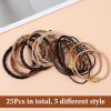 25PCS Boho Hair Ties,Bracelets Hair Ties for Thick or Thin Hairs,Boho Dual-Use Bracelets and Hairs Tie,5 Styles No Damage Elastic Bracelet,Ponytail Holders for Women,No-Damage, Christmas Gift view 4