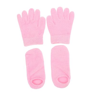 CALLARON 2pairs Glove Foot Cover Women Men Moisturizing Gel Socks Protective Gloves Socks Kit