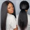 13x4 Kinky Straight Lace Front Wigs Human Hair Pre Plucked Lace Frontal Wig with Baby Hair Glueless Brazilian Virgin Human Hair Lace Front Wigs Natural Color (150% density, 22inch) view 1