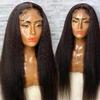 13x4 Kinky Straight Lace Front Wigs Human Hair Pre Plucked Lace Frontal Wig with Baby Hair Glueless Brazilian Virgin Human Hair Lace Front Wigs Natural Color (150% density, 22inch) view 2