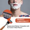 36 Blades Replacement Parts for GL-Fusion 5 Style Razors (orange), Wet Razors Men's Blades Value Packs view 4
