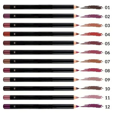 12 Colors Lip Liner Pen SetWaterproof&Long-Lasting Matte Lip Pencil for Precise DefiningNon-Irritating,Smooth Glide,Natural Finish for All Skin Types
