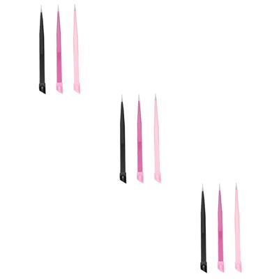 SAFIGLE 9pcs Double End Tweezers Nail Art Tool Multi-purpose Tweezers for Eyelash Extensions Sticker Application Includes for Precision Nail Design