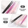 SAFIGLE 9pcs Double End Tweezers Nail Art Tool Multi-purpose Tweezers for Eyelash Extensions Sticker Application Includes for Precision Nail Design view 3