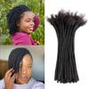 0.1cm Loc Extension Human Hair Natural Black 8 Inch 70 Strands Full Hand-made Permanent Locs Extensions Can Be Dyed and Bleached for Men/Women/Kids Real Dreadlock Extensions Human Hair view 2