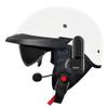 Casco Moto Vintage ECE - Medio Casco Retro con Bluetooth | ABS + EPS Reforzado | Visera HD Extrable para Hombre/Mujer | Forro Transpirable Lavable view 1