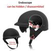 Casco Moto Vintage ECE - Medio Casco Retro con Bluetooth | ABS + EPS Reforzado | Visera HD Extrable para Hombre/Mujer | Forro Transpirable Lavable view 3