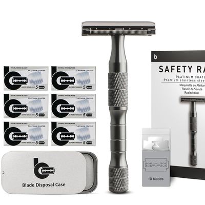 Gun Black Safety Razor, 1 Razor Blade Bank + 30 Blades