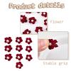 10Pcs Mini Flower Hair Clips for Women Girls Wine Red Small Flower Claw Clips with Pearl Hair Decorations for Women Girls Braids Toddler Clip for Hair view 4