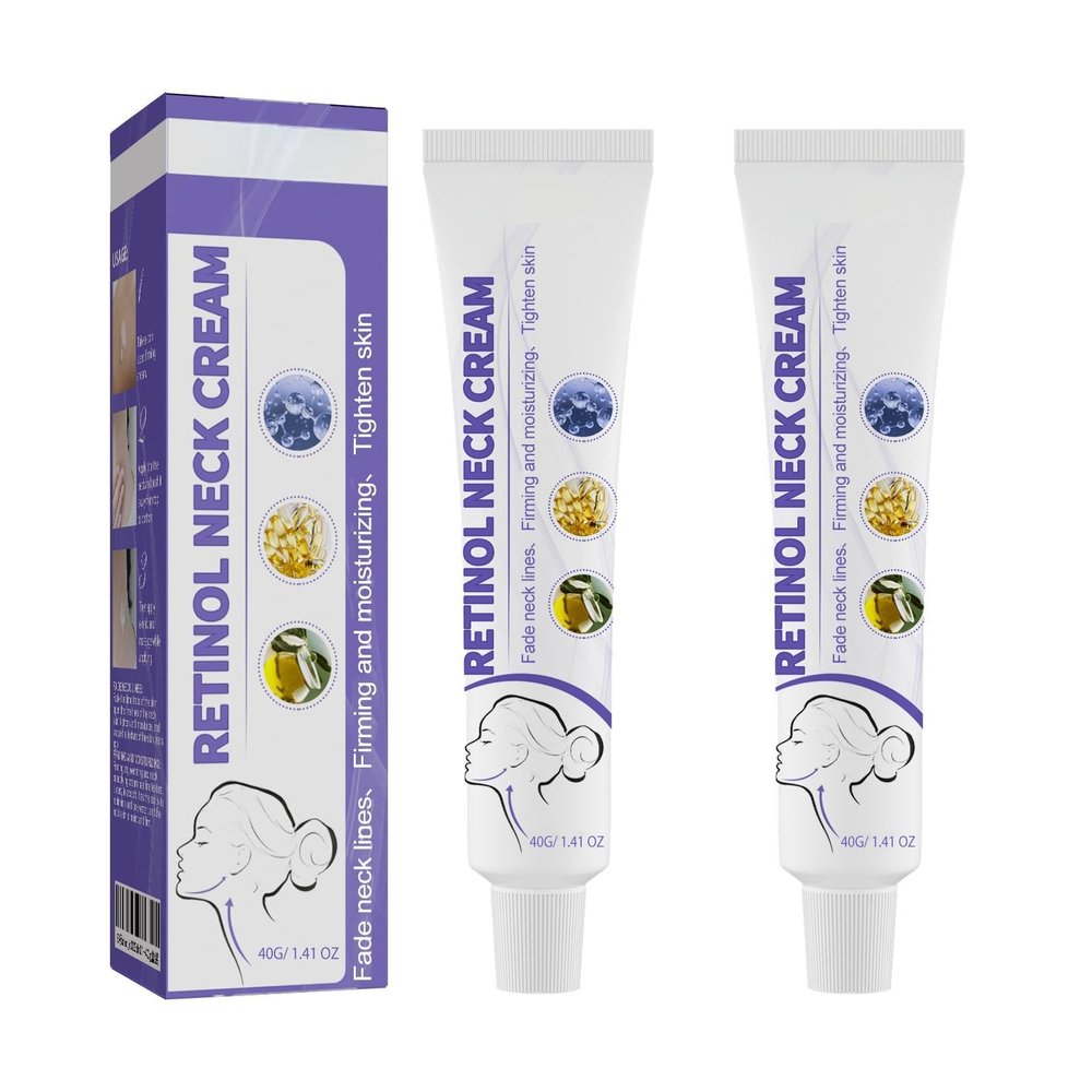 2 Pack Retinol Neck Cream for Wrinkles - Firming & Hydrating Neck Treatment with Antioxidants - 1.41 oz Anti-Aging Neck Care Cream (2)