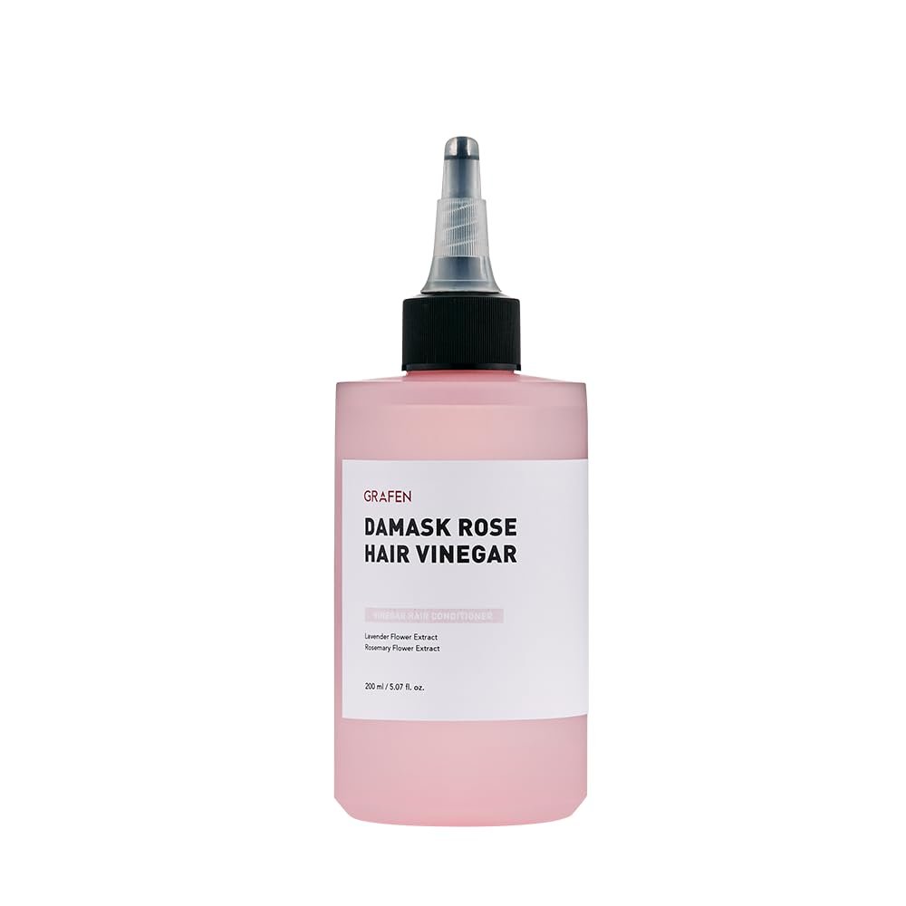 Grafen Hair Vinegar  Scalp Clarifying Rinse for Oily Scalp, Hair Loss Relief & Helps Regrowth and growth, Odor Care, Hinoki Complex + Vinegar Formula (210ml / 7.10 fl oz) (7.10 fl oz, Damask Rose)