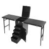 BILPIKOGoo Portable Nail Table Desk, 2 Desktop Foldable Rolling Manicure Table with Wheel, 4 Drawers Makeup Case for Nail Teach, Mobile Cosmetic Trolley Case view 1