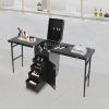 BILPIKOGoo Portable Nail Table Desk, 2 Desktop Foldable Rolling Manicure Table with Wheel, 4 Drawers Makeup Case for Nail Teach, Mobile Cosmetic Trolley Case view 2