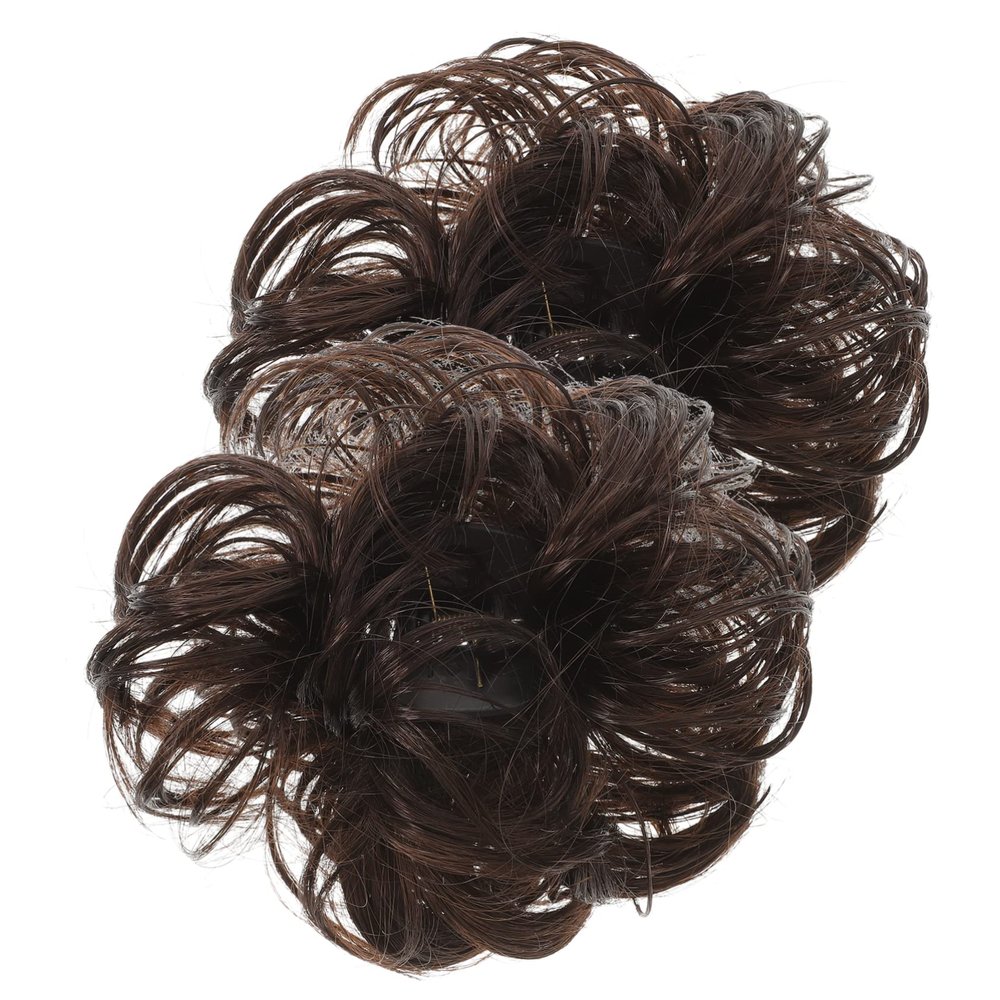 Beaupretty 2Pcs Large Messy Bun Hair Clip Wavy Curly Synthetic Hairpiece for Women Claw Clip Extensions for Updo and Ponytail Styles