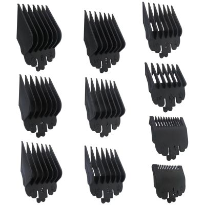 10 Pack Clipper Guards Set Replacement Fits for Conair HC224W/HC244NGBV/HCT242WR - 1/16" to 1", Black, by Vicue