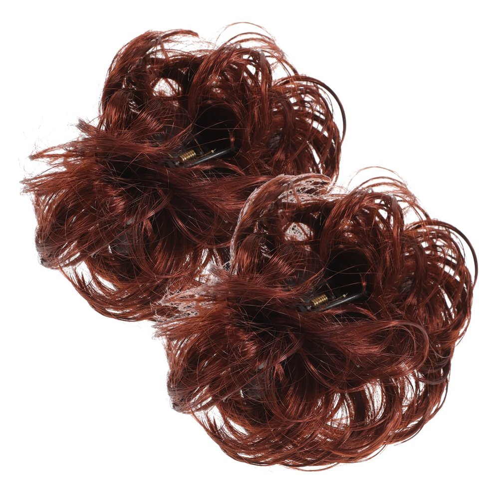 Beaupretty 2Pcs Large Messy Bun Hair Claw Clips for Women Wavy Curly Hair Pieces Synthetic Accessories for Updo for Casual and Formal Occasions