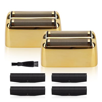 Replacement Foil and Cutter Head - Compatible with Baby*liss Foil ShaverDouble Foil Shaver Replacement Head, Compatible with BaBy*lissPRO trimmer Barberology FXFS2 Electric Razors(Gold)