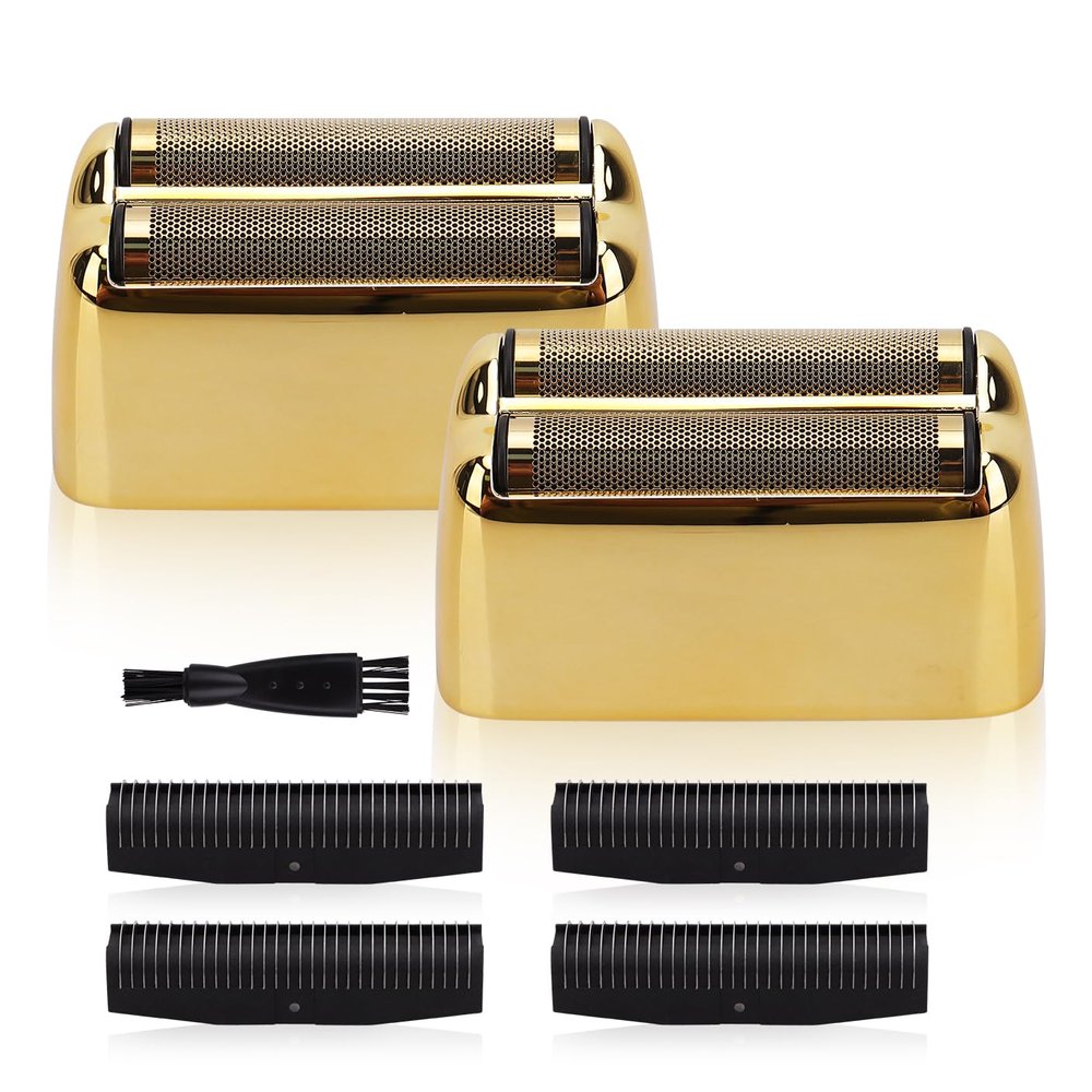 Replacement Foil and Cutter Head - Compatible with Baby*liss Foil ShaverDouble Foil Shaver Replacement Head, Compatible with BaBy*lissPRO trimmer Barberology FXFS2 Electric Razors(Gold)