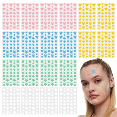 800 Pcs Pimple Patches Stars, Star Face Pimple Patches, Hydrocolloid Acne Patche, Hydrocolloid Containing Tea Tree Oil, Invisible Tear-Off Design, Beauty and Skin Care (5 Colors)