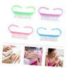 PartyKindom 20pcs Nail Double Sided Brush Manicure Cleaning Brush Plastic Bristles Nail Art Dust Soft for Cuticles Random Color view 3