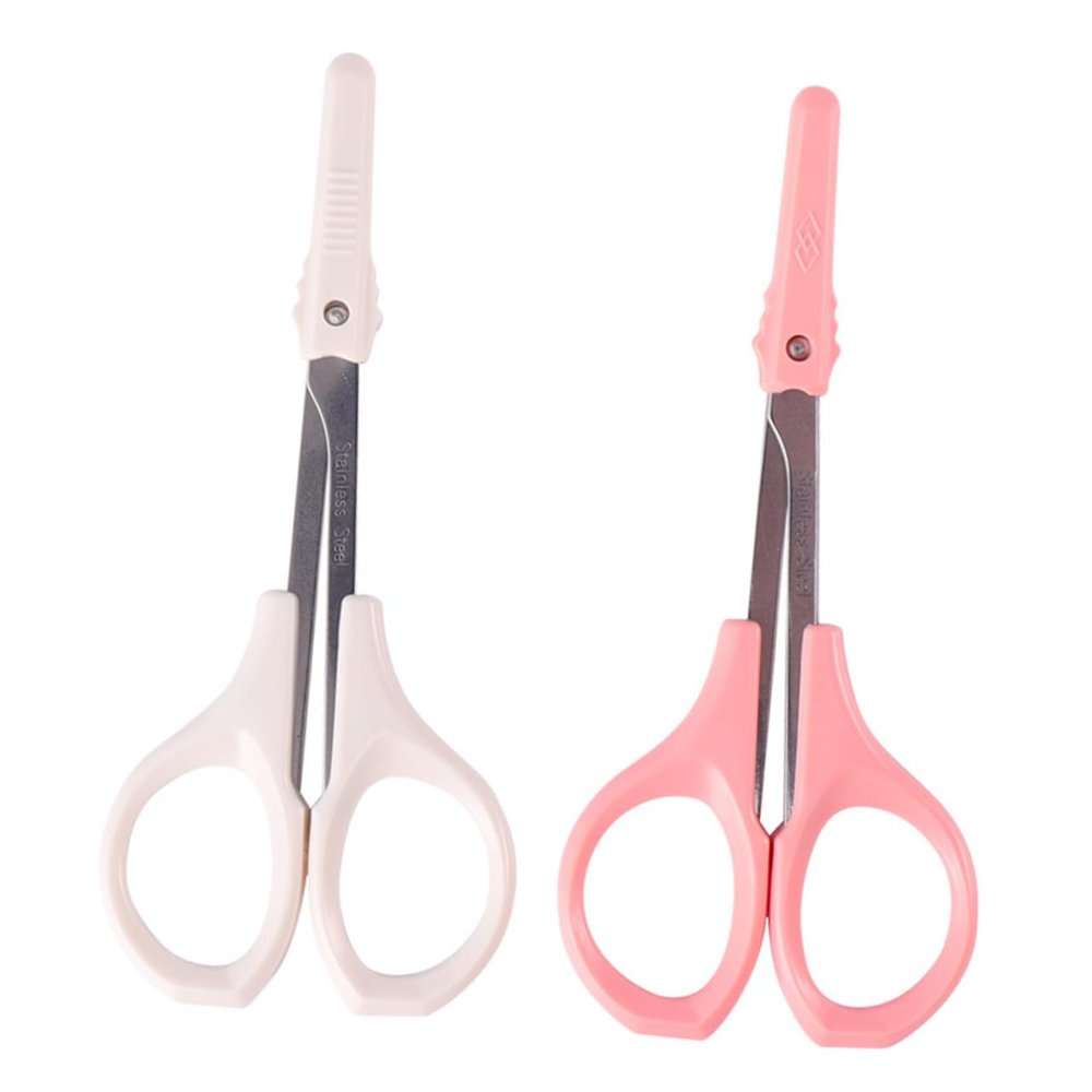 Healeved 2PCS Stainless Steel Beauty Scissors Set High Precision Eyebrow and Eyelash Trimmers for Personal Grooming Professional Beauty Tool for Women
