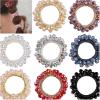 16 Pcs Sky Blue Tie Knot Hair Cord with 8 PCS Pearl Hair Clips, 2 Pack, Elastic Pearl Hair Scrunchies, Hair Accessories for Women, Ponytail Thick Hair, Hair Ropes view 4