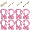 16 Pcs Pink Tie Knot Hair Cord with 8 PCS Pearl Hair Clips, 2 Pack, Elastic Pearl Hair Scrunchies, Hair Accessories for Women, Ponytail Thick Hair, Hair Ropes view 1