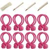 16 Pcs Red Pink Tie Knot Hair Cord with 8 PCS Pearl Hair Clips, 2 Pack, Elastic Pearl Hair Scrunchies, Hair Accessories for Women, Ponytail Thick Hair, Hair Ropes view 1
