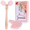 Aznrszy Gua Sha Facial Tools, Jade Roller for Face Skin Care Lymphatic Drainage, Pumpkin-Shaped Rose Quartz Head, Guasha Massager for Anti-Aging & Skin Tightening, Reduce Wrinkles & Puffiness view 1