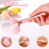 Aznrszy Gua Sha Facial Tools, Jade Roller for Face Skin Care Lymphatic Drainage, Pumpkin-Shaped Rose Quartz Head, Guasha Massager for Anti-Aging & Skin Tightening, Reduce Wrinkles & Puffiness view 2