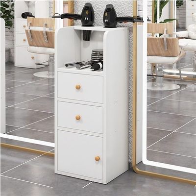 YilfeCdek Open Salon Stations for Hair Stylist, Salon Station with 2 Dryer Holders, and Drawers, Simple Hair Salon Station Cabinet, Drawer Barber Station for Hair Stylist(Whit)