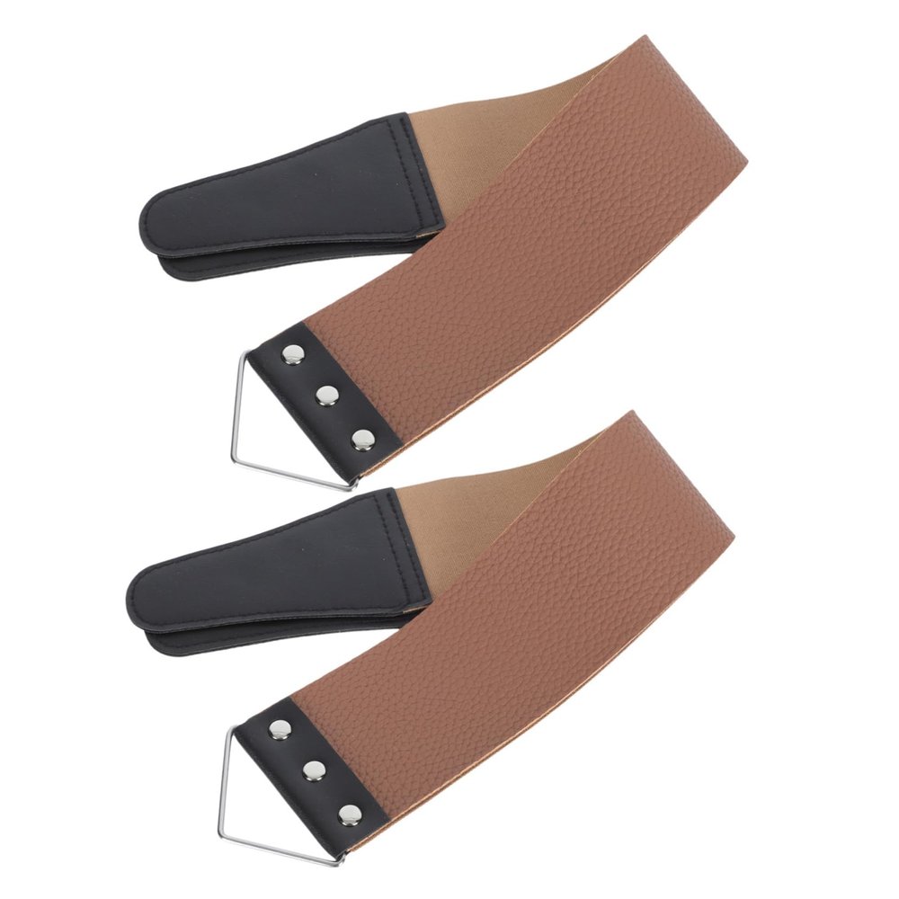 PLAFOPE 2pcs Double-sided Leather Razor Strop Durable Sharpening Strap Tool for Barber Shop and Home Use Straight Razors and Scissors Buckle Reliable Craftsmanship