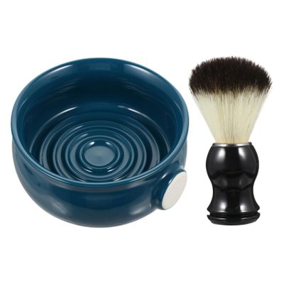 Beaupretty 2pcs Ceramic Shaving Bowl with Soft Shaving Brush for Men Portable Kit for Travel for Creating and Comfortable Experience