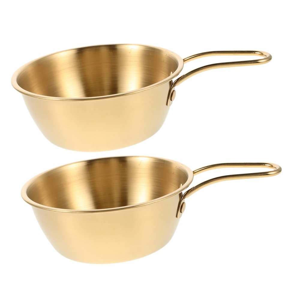 SAFIGLE 2pcs Ergonomic Handle Shaving Foam Bowl Stainless Steel Men's Shave Decorative Bowl Travel Natural Lather Production
