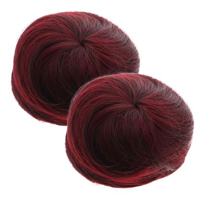 SKISUNO 2pcs Clip Fake Hair Bun Extensions for Women Lightweight Updo Easy to Use for Travel and Daily Styling