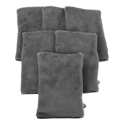 FOMIYES 6pcs Super Absorbent Fiber Shower Mitts for Face Washing and Makeup Removal Reusable Microfiber Bath Gloves European Style Design for Spa and Bath Use