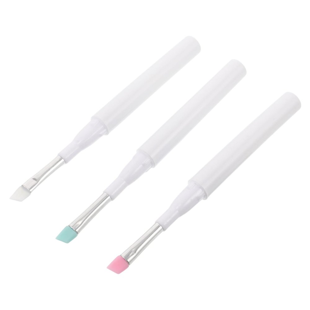 FOMIYES 3pcs Brow Brush Silicone Eyebrow Brush Cap Eyebrow Gel Applicator Soft Makeup Tool for Eyelash and Eyeshadow