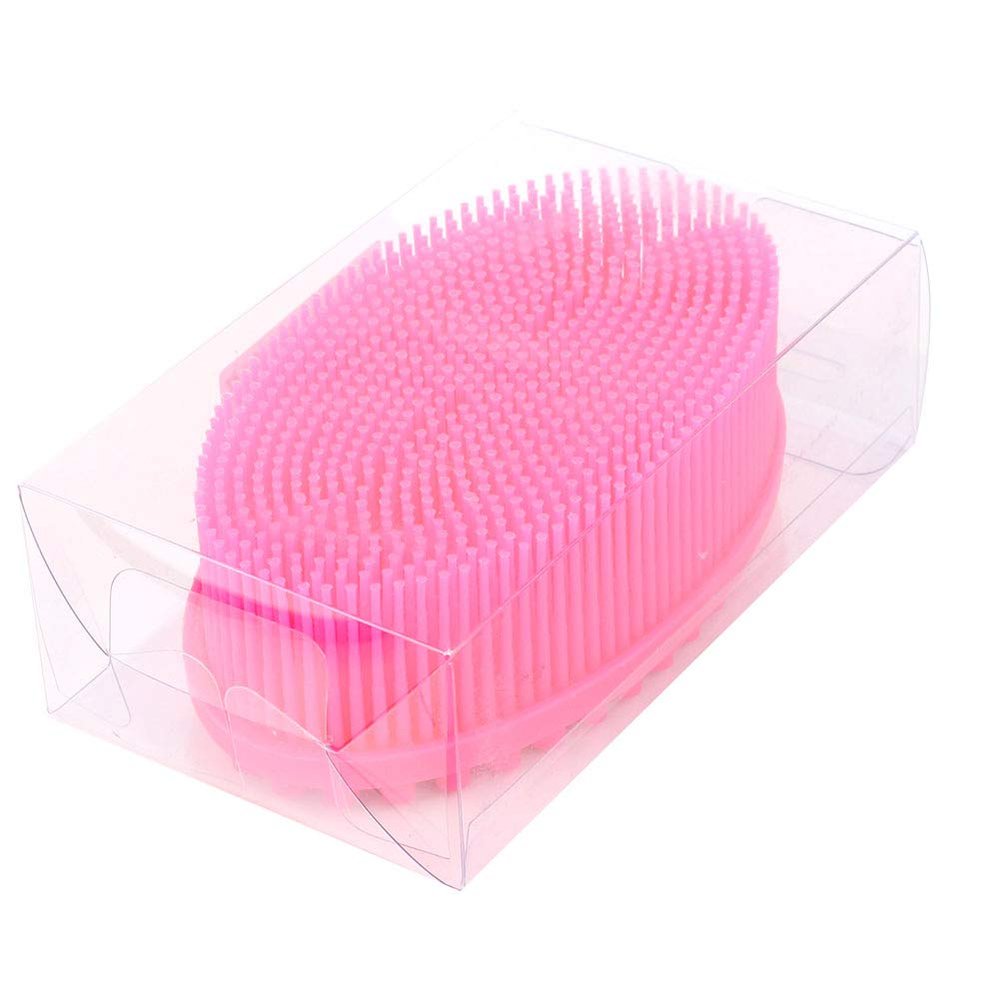 aqxreight Sensory Brush for Bath and - Soft Silicone Hair Washer Comb with Gentle - Fits Most Shampoo Bottles - Tactile Training Tool for Infants and Toddlers in Rose Red