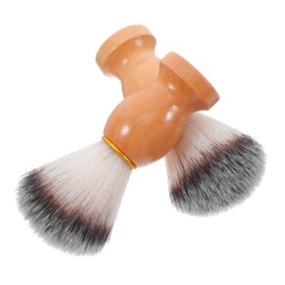 FOMIYES Men's Beard Brush Set 2pcs Soft Bristle Shaving Brush Ergonomic Handle for Beard Grooming and Facial Cleansing