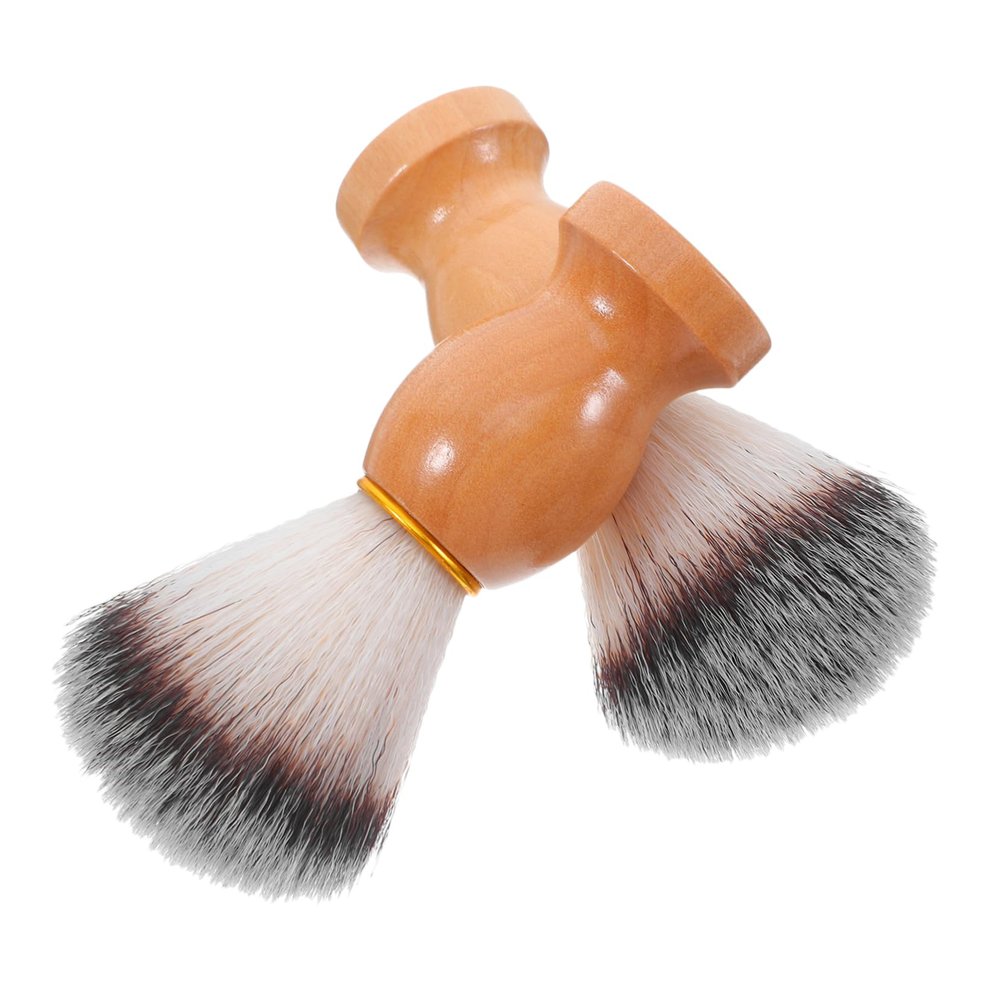 FOMIYES Men's Beard Brush Set 2pcs Soft Bristle Shaving Brush Ergonomic Handle for Beard Grooming and Facial Cleansing
