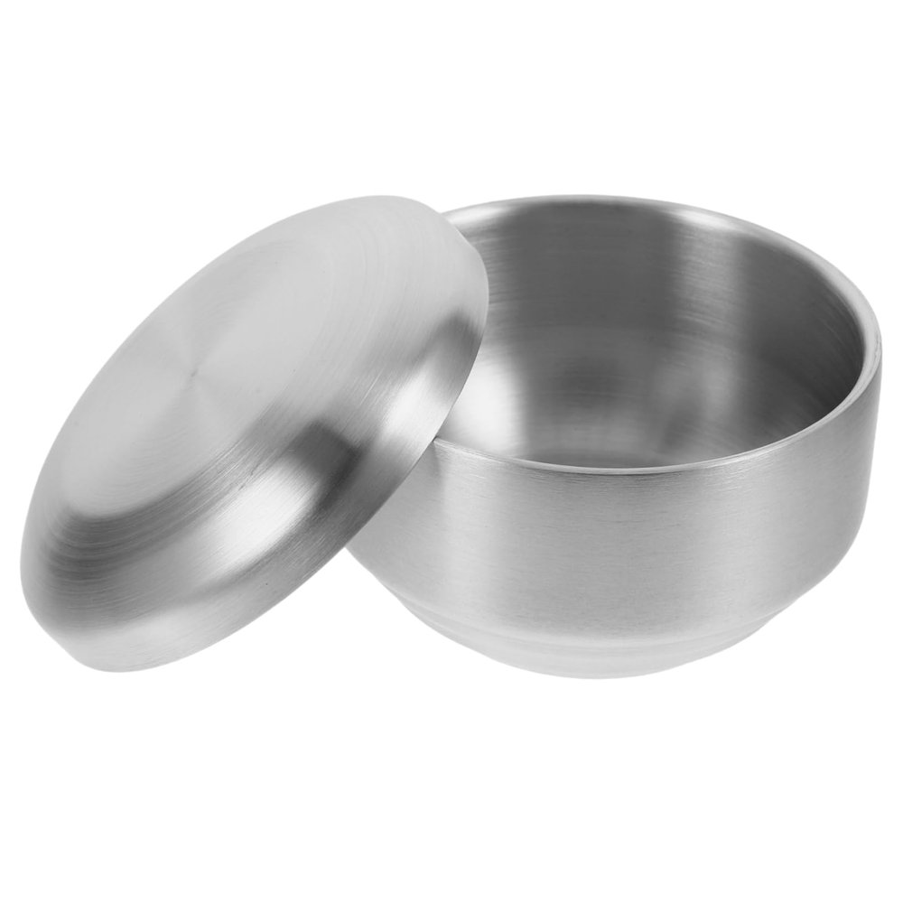 FOYTOKI Stainless Steel Shaving Bowl Lid Mixing Bowl for Men Elegant Design for Shaving Soap Cream Easy to Clean Bathroom Decor